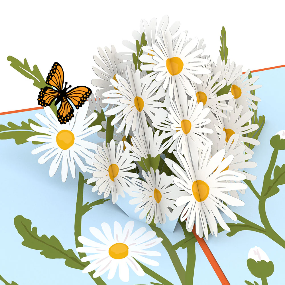 Daisies with Monarch Butterfly Pop-Up Card - Image 2