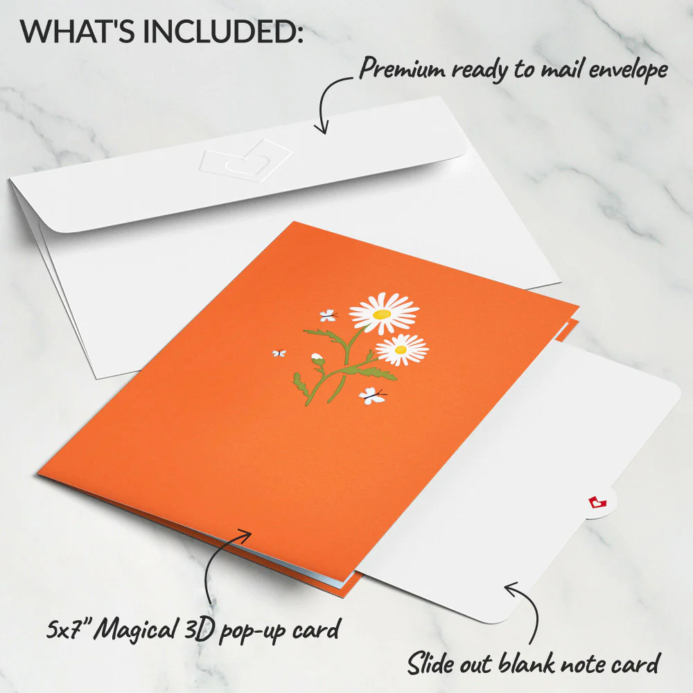 Daisies with Monarch Butterfly Pop-Up Card - Image 5
