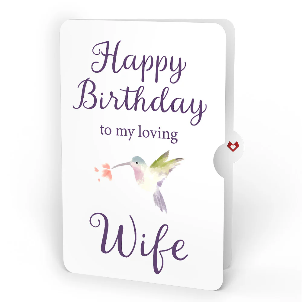 Daisy Patch Hummingbirds Birthday Pop-Up Card and Sentiment Set for Wife - Image 4