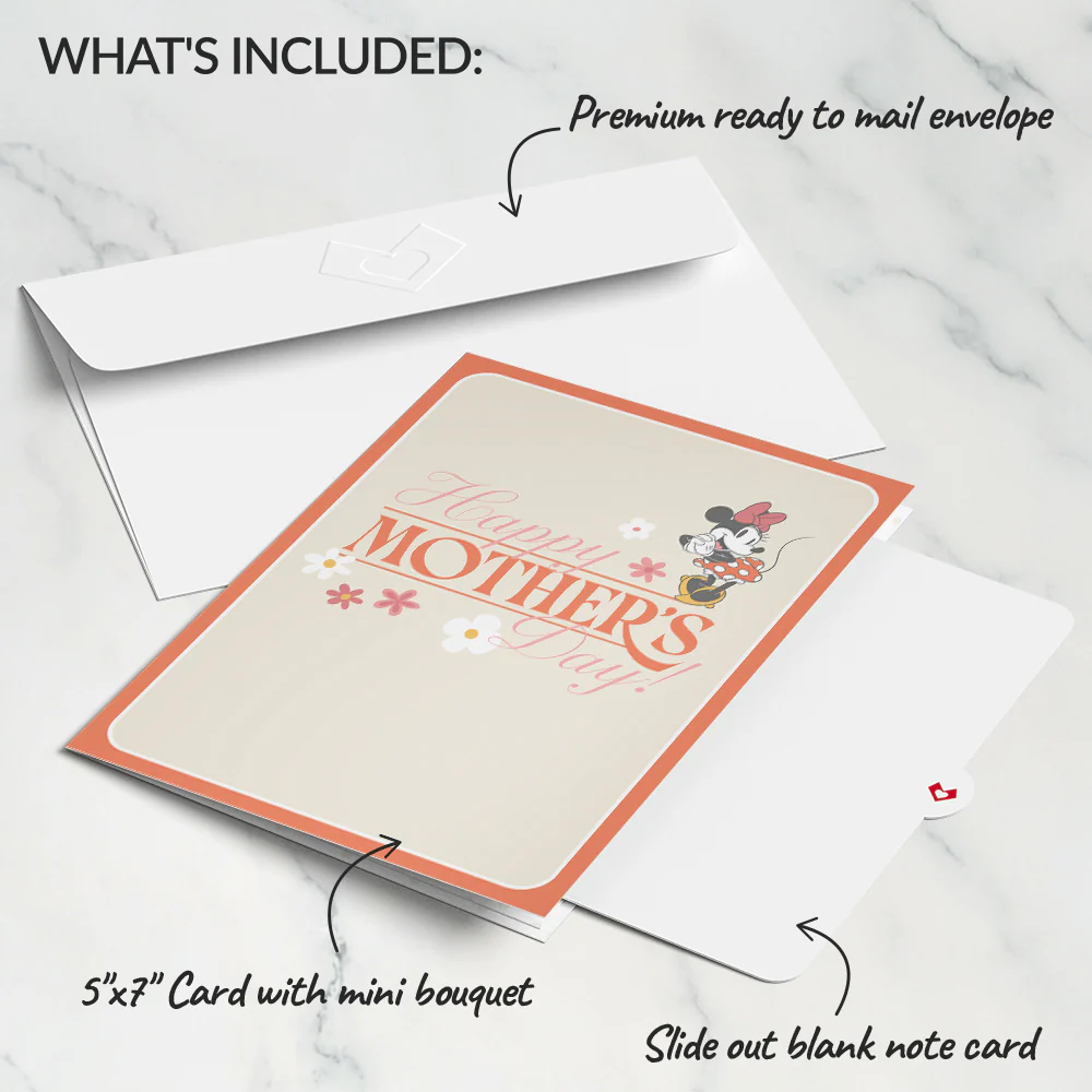 Disney’s Minnie Mouse Mother’s Day Card with Mini Bouquet - Image 5