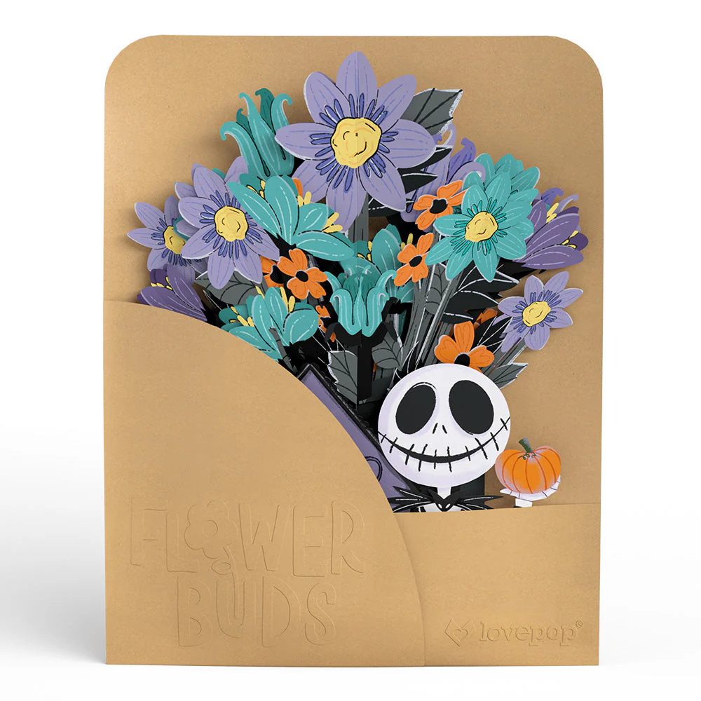 Disney Tim Burton’s The Nightmare Before Christmas Pop-Up Card & Flower Buds Bouquet Bundle - Image 7