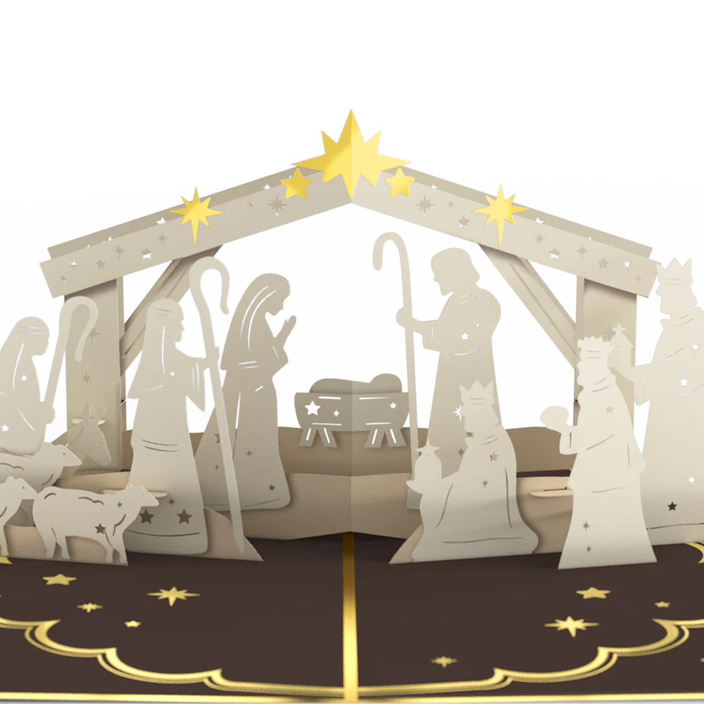 Elegant Nativity Pop-Up Card - Image 2