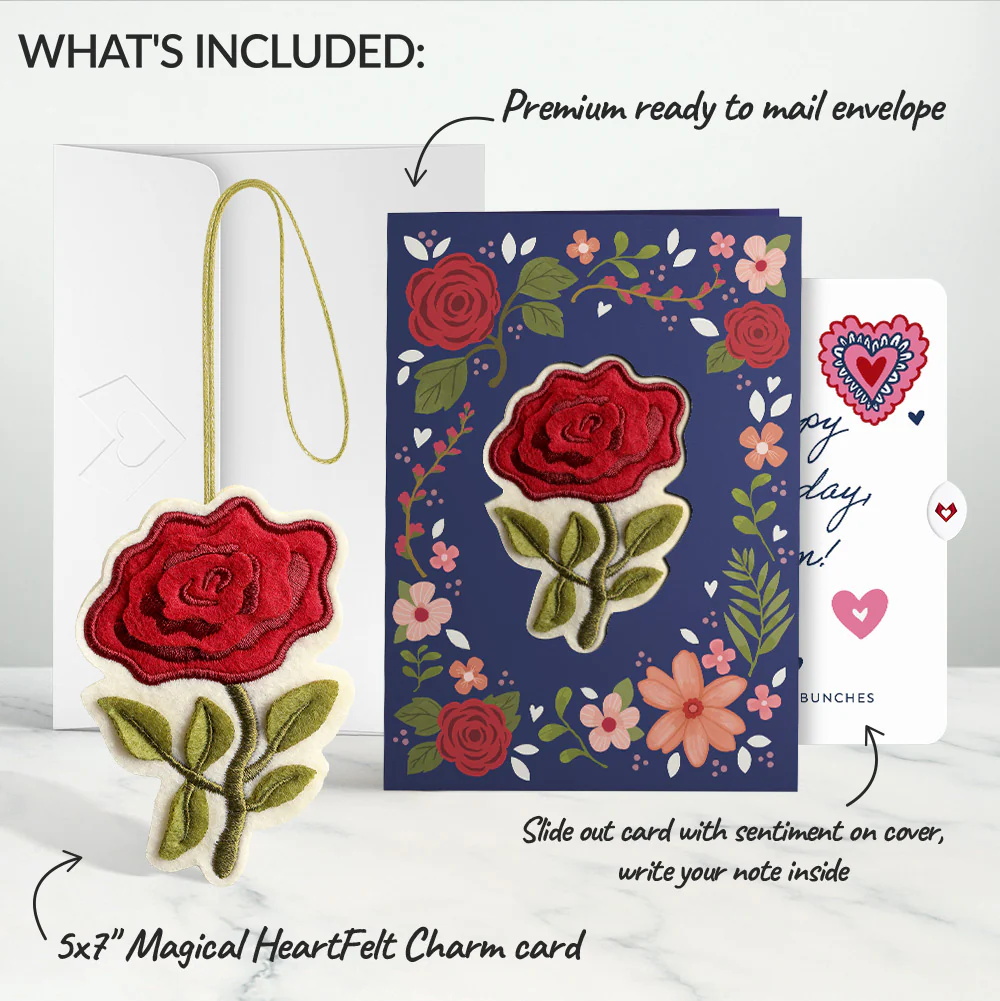 Everlasting Rose Birthday HeartFelt Charm Card™ and Sentiment Set for Mom - Image 2