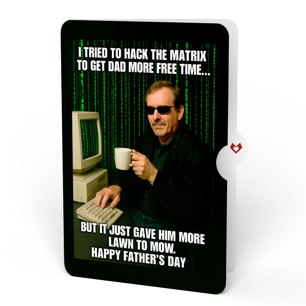 Excavator Father's Day Pop-Up Card and Matrix Hacker Sentiment Set - Image 4