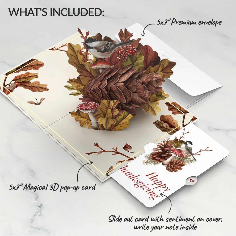 Fall Forest Floor Thanksgiving Pop-Up Card and Sentiment Set - Image 2