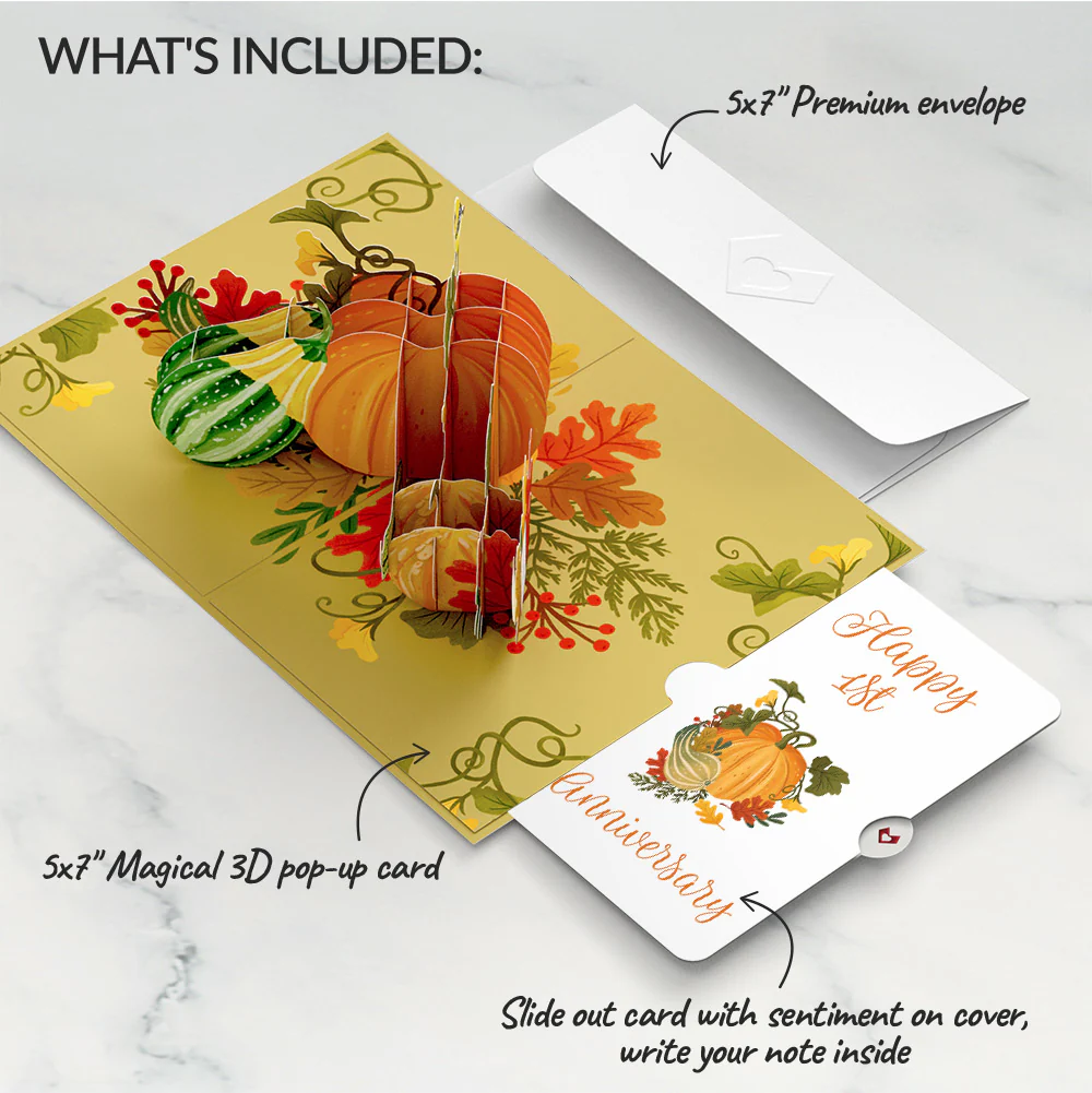 Fall is in the Air 1st Anniversary Pop-Up Card and Sentiment Set - Image 2