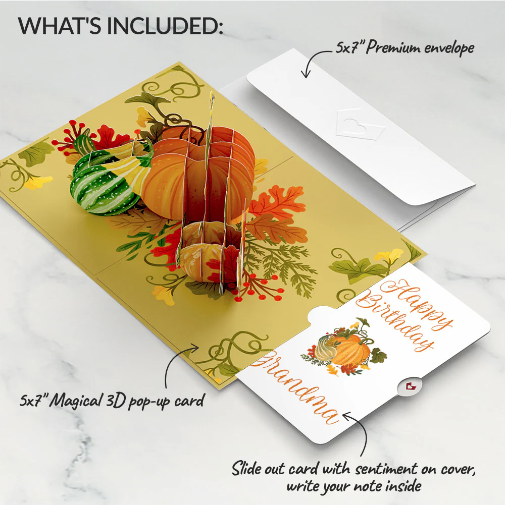 Fall is in the Air Birthday Pop-Up Card and Sentiment Set for Grandma - Image 2