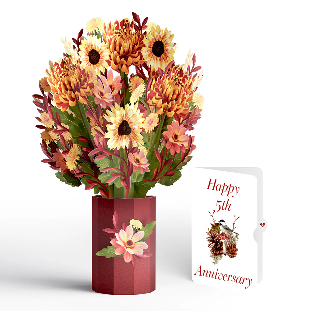 Fall Sunshine 5th Anniversary Bouquet and Sentiment Set