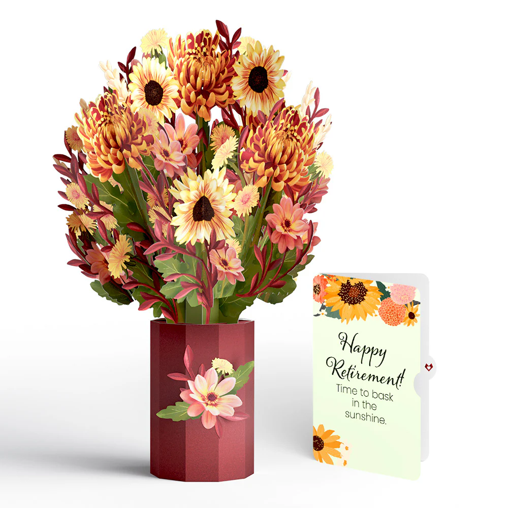 Fall Sunshine Retirement Bouquet and Sentiment Set