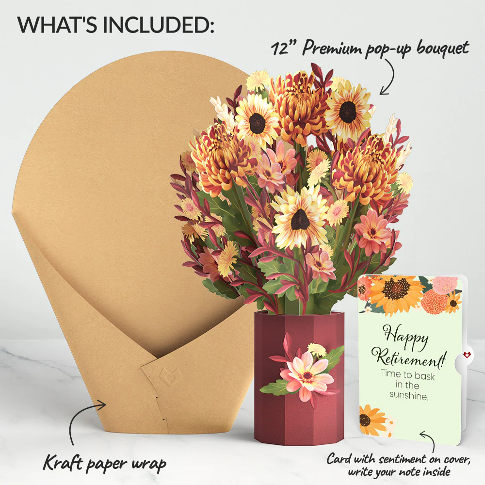 Fall Sunshine Retirement Bouquet and Sentiment Set - Image 2