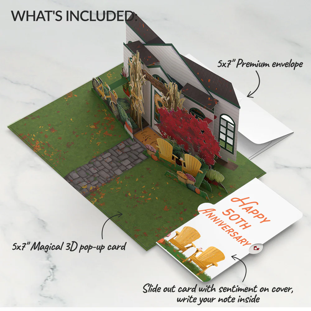 Fall Welcome 50th Anniversary Pop-Up Card and Sentiment Set - Image 2