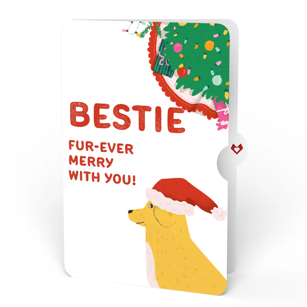 Feliz Naughty Dog Christmas Pop-Up Card and Sentiment Set for Bestie - Image 4