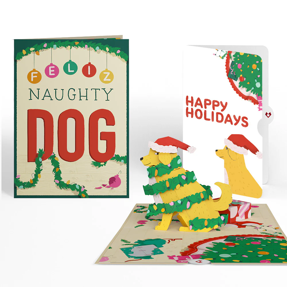 Feliz Naughty Dog Happy Holiday Pop-Up Card and Sentiment Set