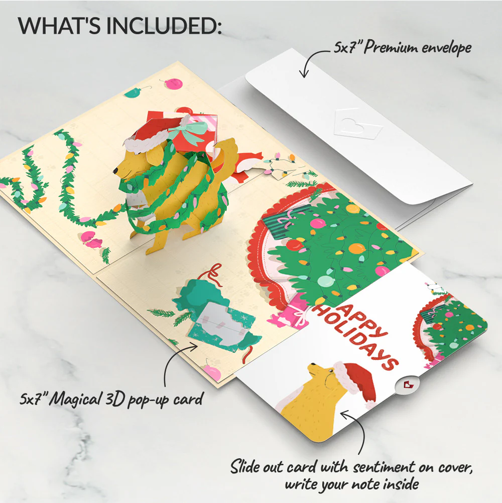 Feliz Naughty Dog Happy Holiday Pop-Up Card and Sentiment Set - Image 2