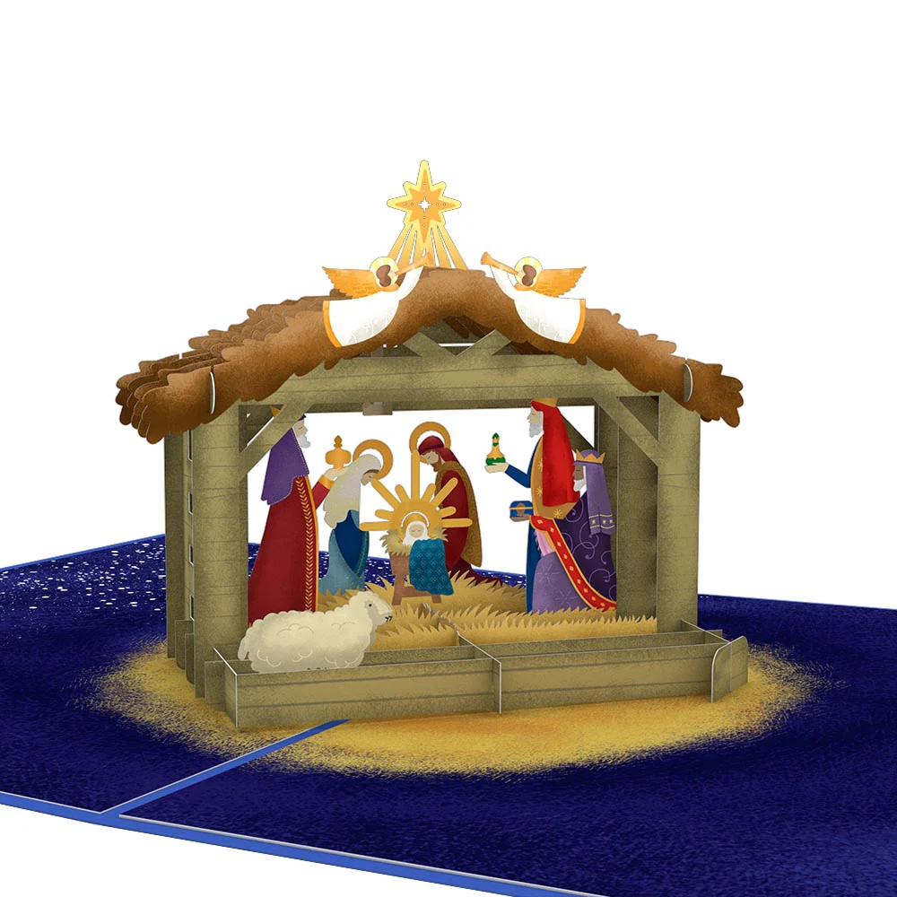 Feliz Navidad Nativity Pop-Up Card - Image 2