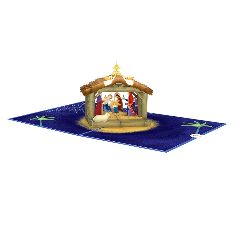 Feliz Navidad Nativity Pop-Up Card - Image 3