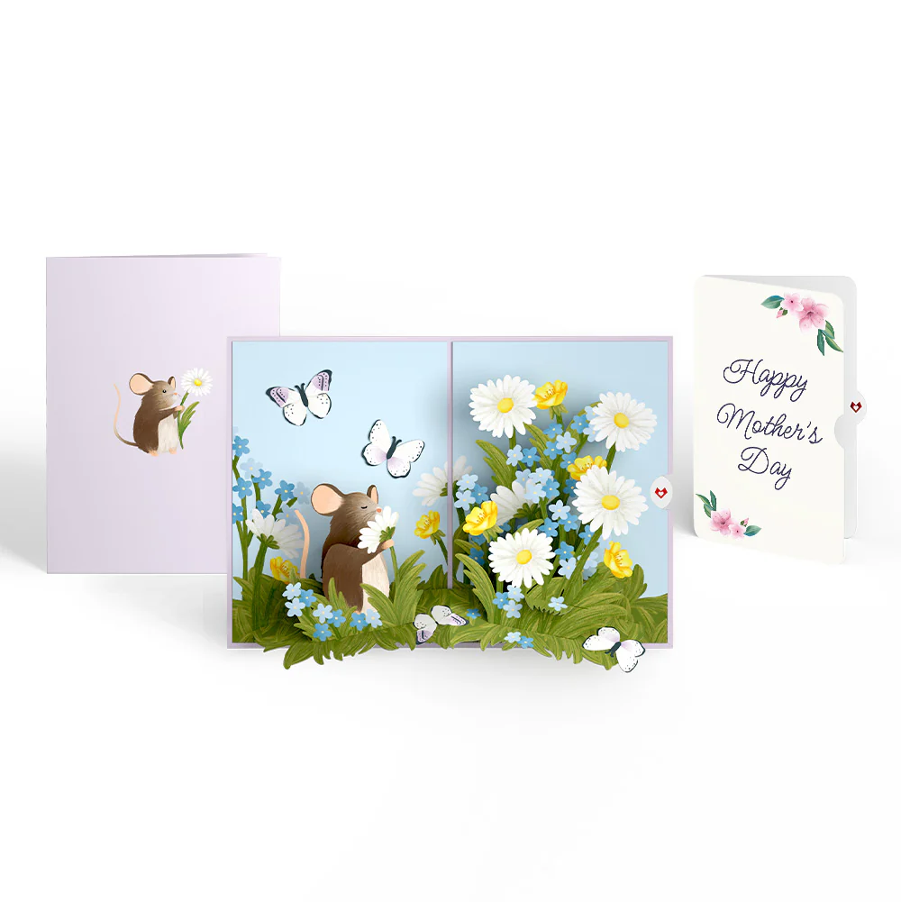 Field Mouse in the Flowers Mother's Day Pop-Up Card and Sentiment Set