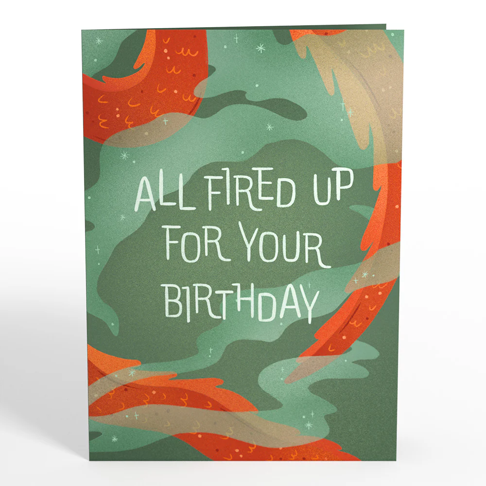 Fired Up for Your Birthday Dragon Pop-Up Card - Image 4