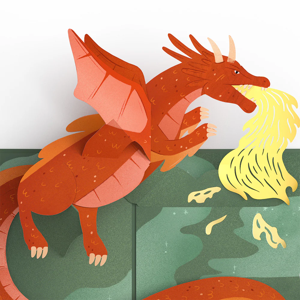 Fired Up for Your Birthday Dragon Pop-Up Card and 65th Kick It Up Sentiment Set - Image 3
