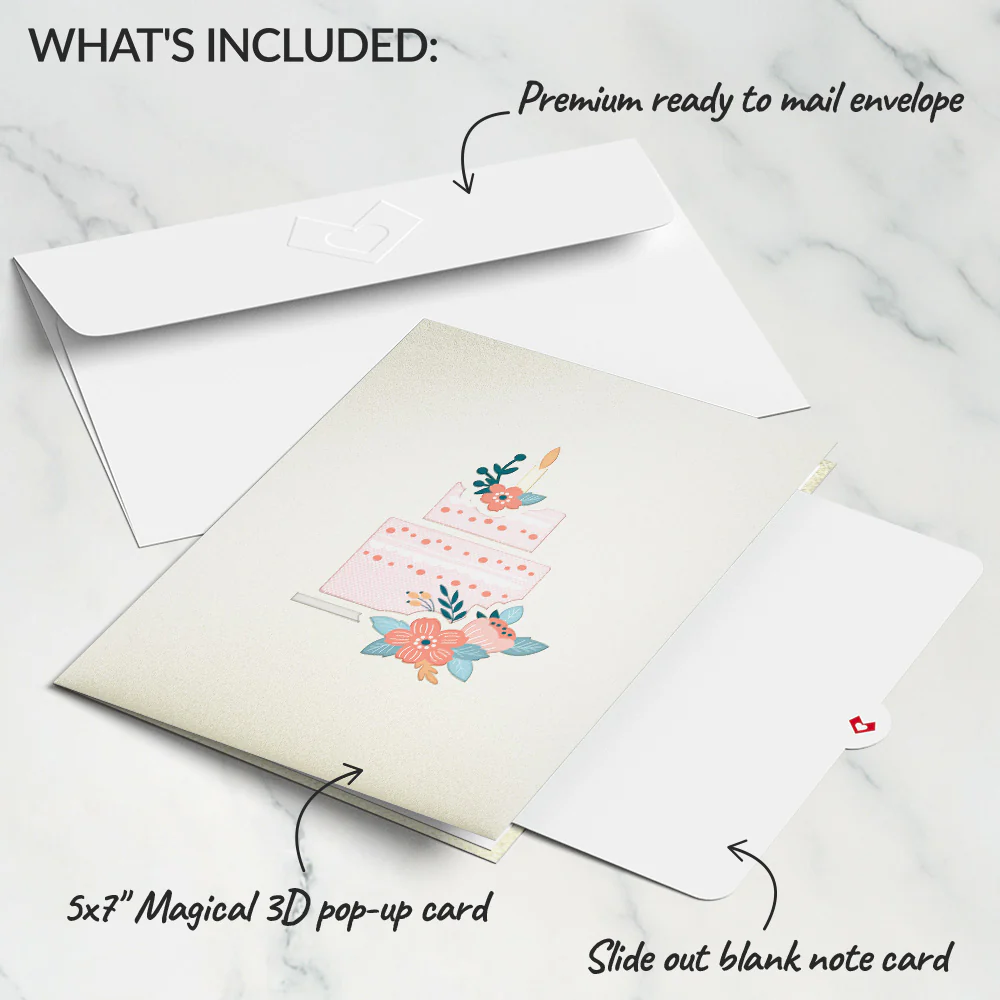 Floral Birthday Cake Pop-Up Card - Image 5