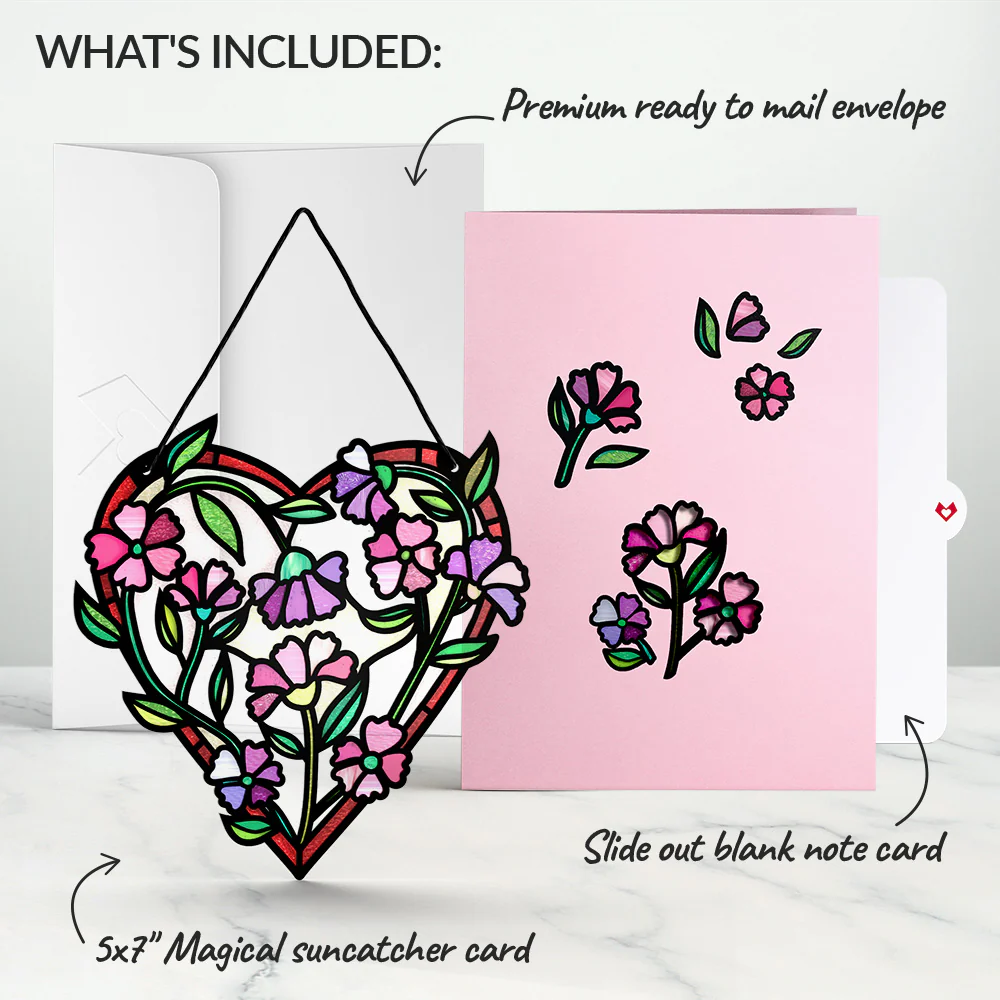 Floral Heart Suncatcher Card - Image 6