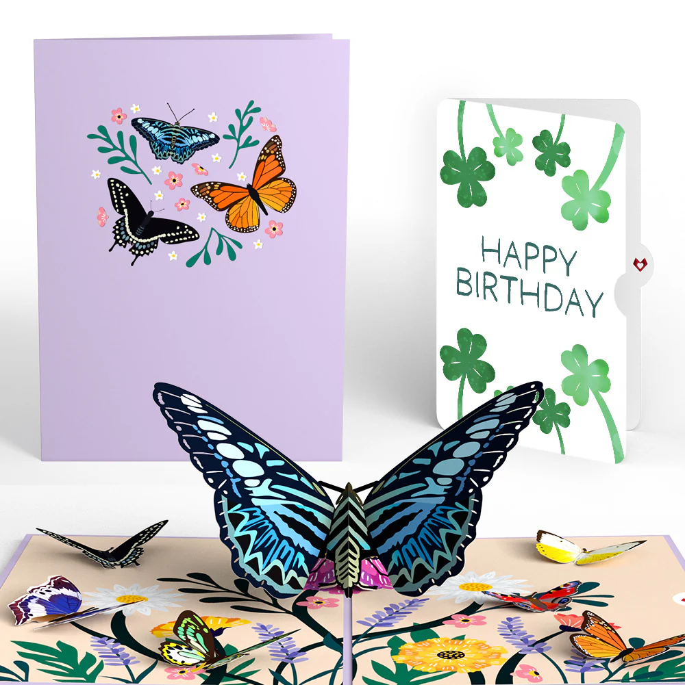 Garden Butterflies Birthday Pop-Up Card and Sentiment Set
