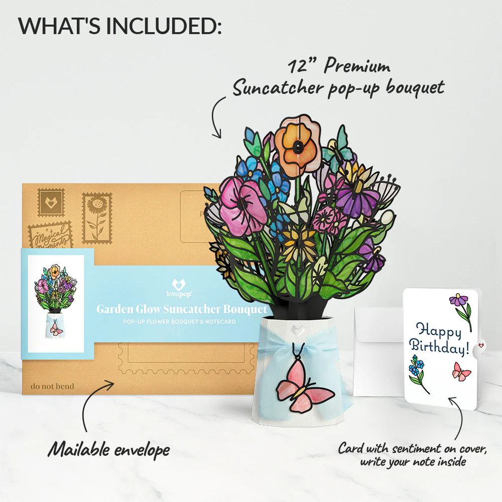 Garden Glow Birthday Suncatcher Bouquet and Sentiment Set - Image 2