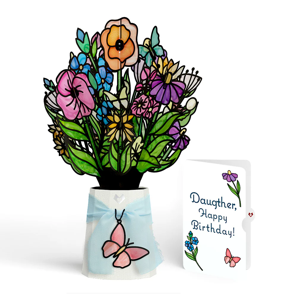 Garden Glow Birthday Suncatcher Bouquet and Sentiment Set for Daughter