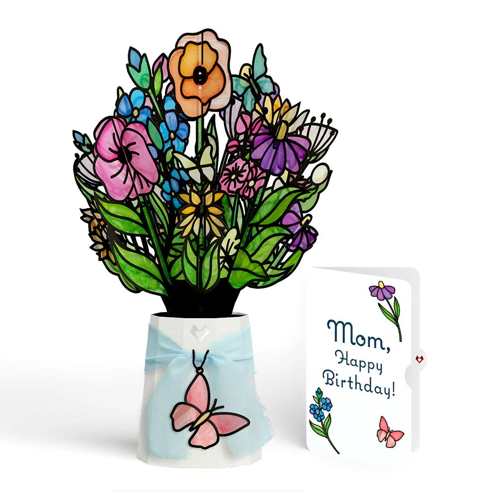 Garden Glow Birthday Suncatcher Bouquet and Sentiment Set for Mom