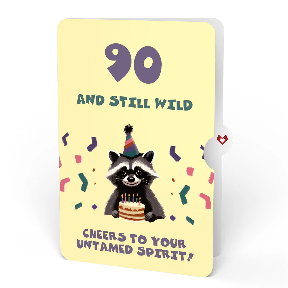Go Feral Raccoon 90th Birthday Pop-Up Card and Sentiment Set - Image 4