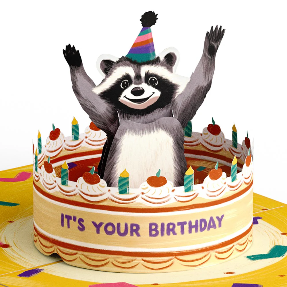 Go Feral Raccoon Birthday Pop-Up Card and Sentiment Set for Son - Image 3