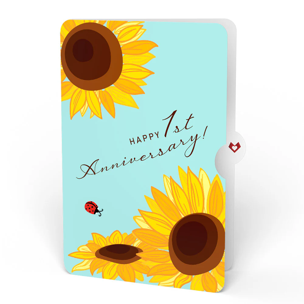 Golden Sunflower 1st Anniversary Bouquet and Sentiment Set - Image 4