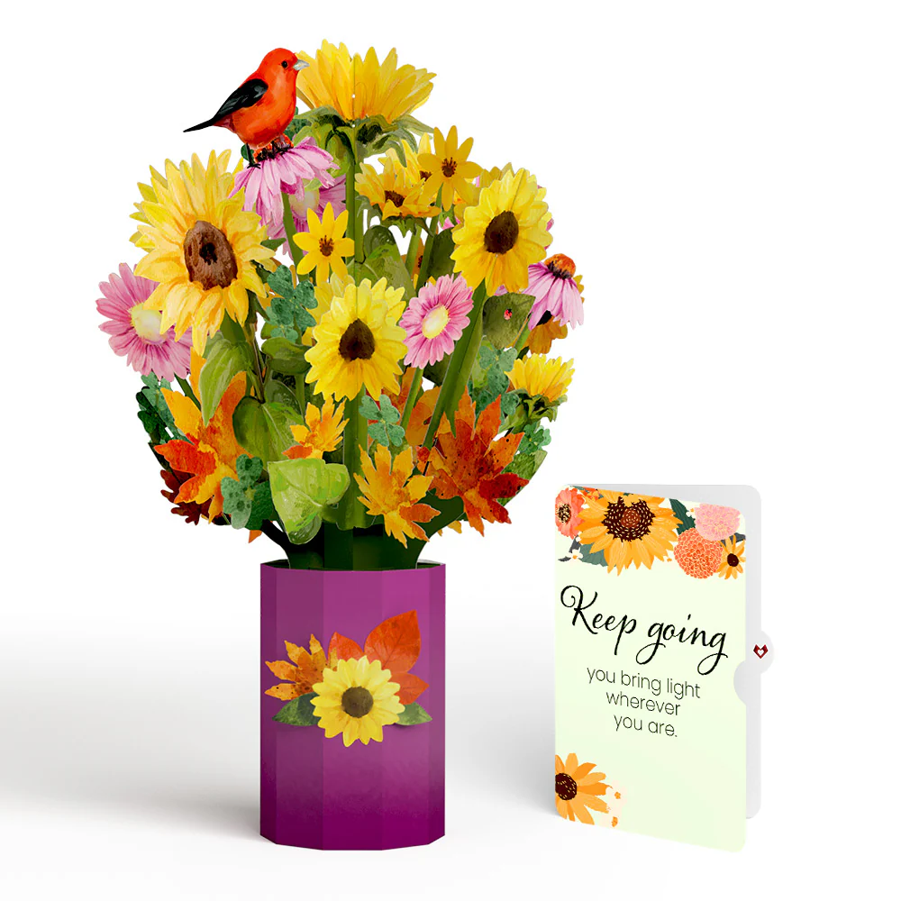 Golden Sunflower Encouragement Bouquet and Sentiment Set