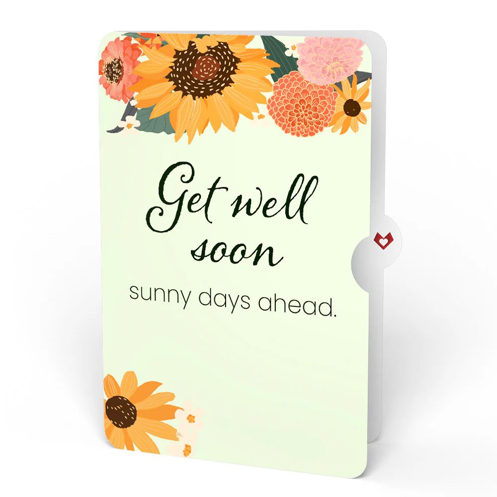 Golden Sunflower Get Well Soon Bouquet and Sentiment Set - Image 4