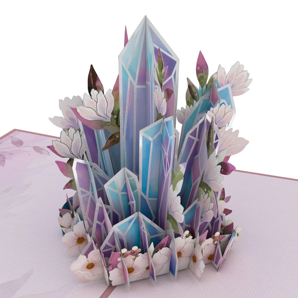 Good Vibes Crystals Birthday Pop-Up Card and Leo Zodiac Sentiment Set - Image 3