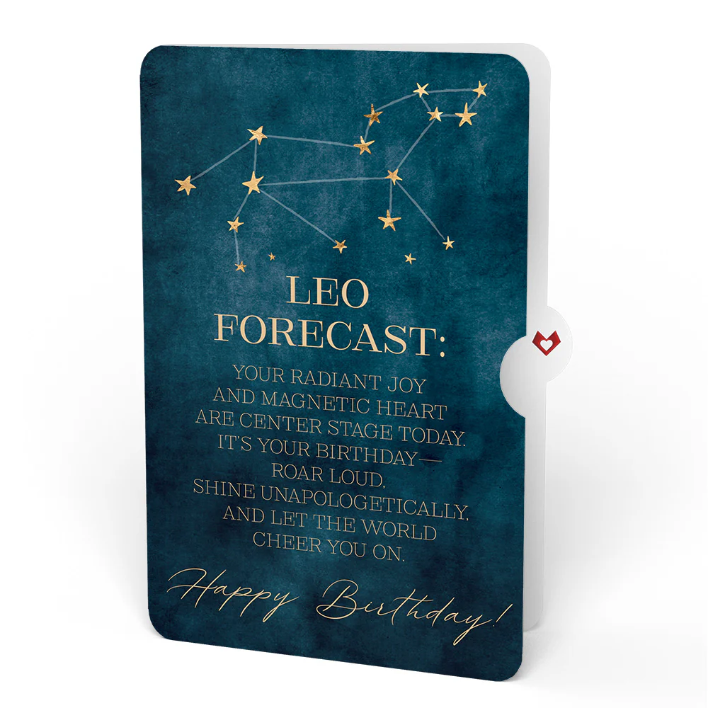 Good Vibes Crystals Birthday Pop-Up Card and Leo Zodiac Sentiment Set - Image 4