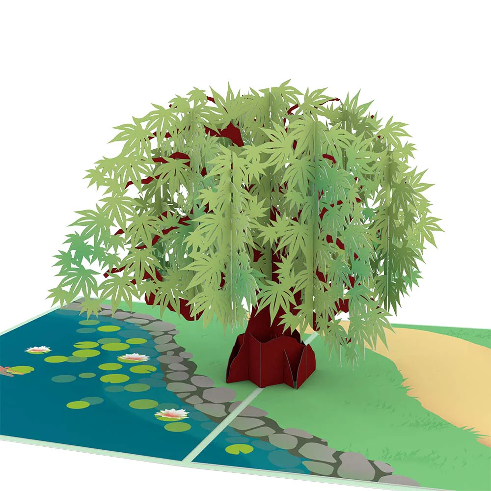 Green Maple Tree Pop-Up Card - Image 2