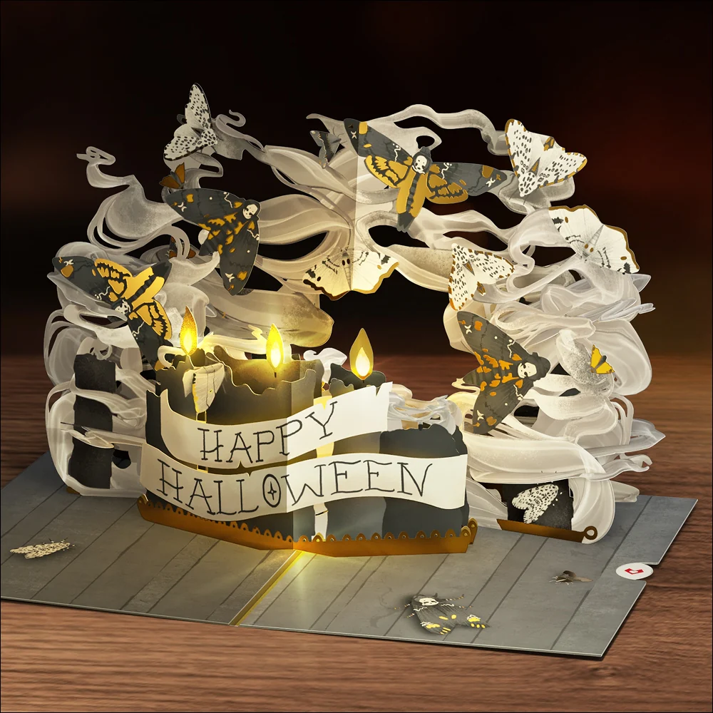 Halloween Candlelight Light-Up Pop-Up Card - Image 2