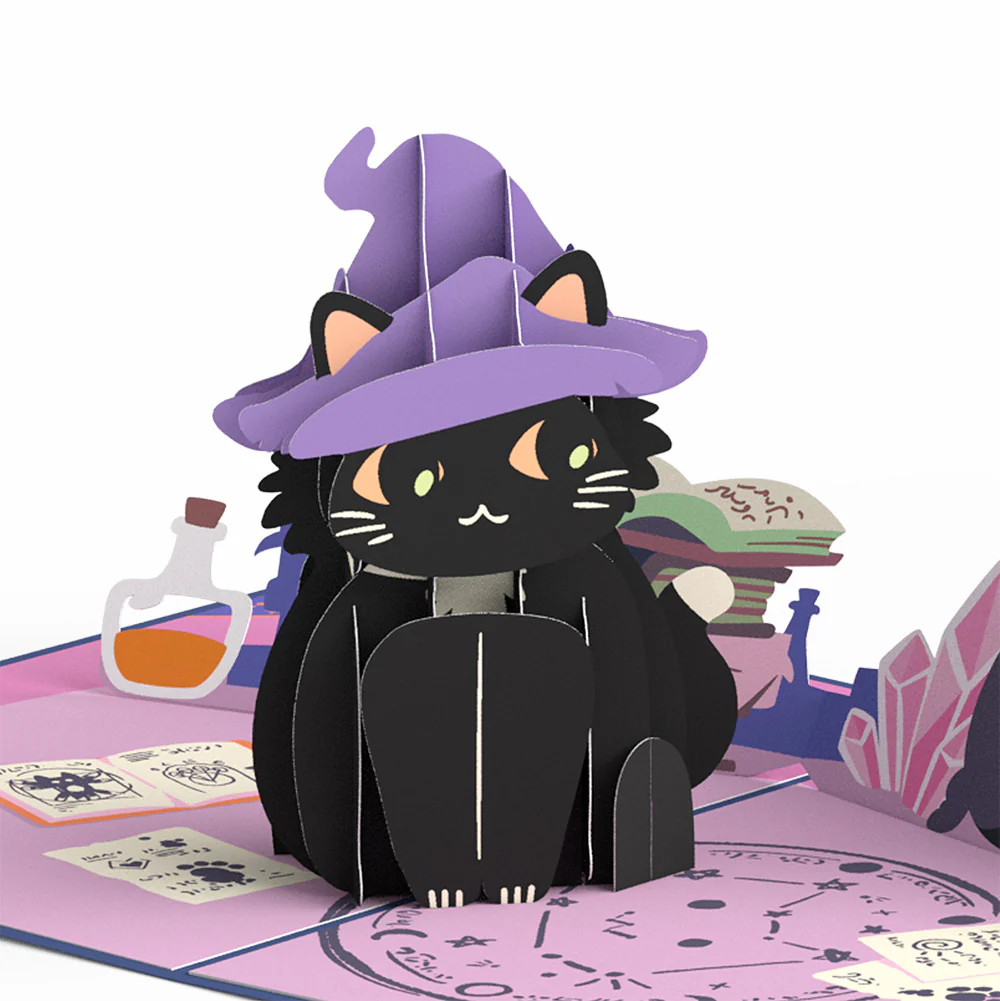 Halloween Cat Classic Pop-Up Card and Sentiment Set for Coworker - Image 3