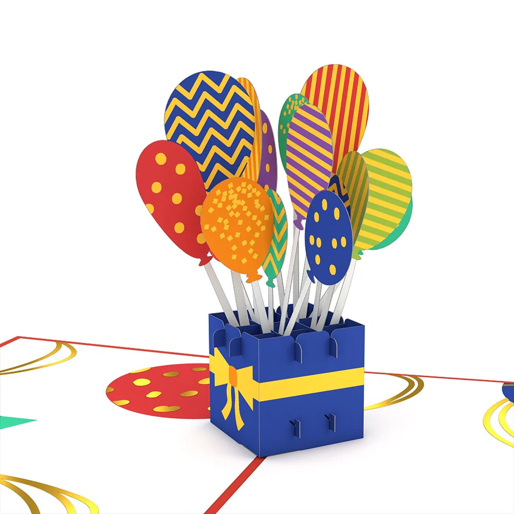 Happy Birthday Balloons pop-up card - Image 2