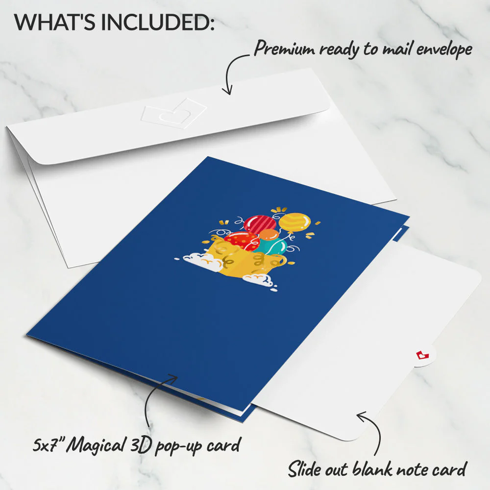 Happy Birthday Banner and Balloons Pop-Up Card - Image 5