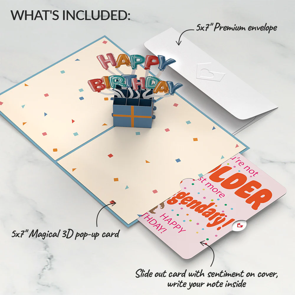 Happy Birthday Burst Pop-Up Card and Not Older Just More Legendary Sentiment Set - Image 2