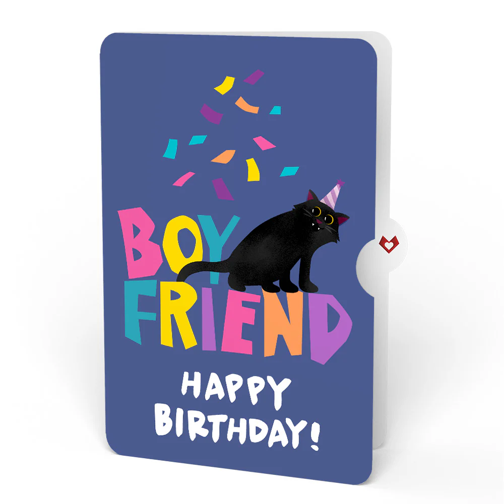 Happy Birthday Cats Pop-Up Card and Sentiment Set for Boyfriend - Image 4
