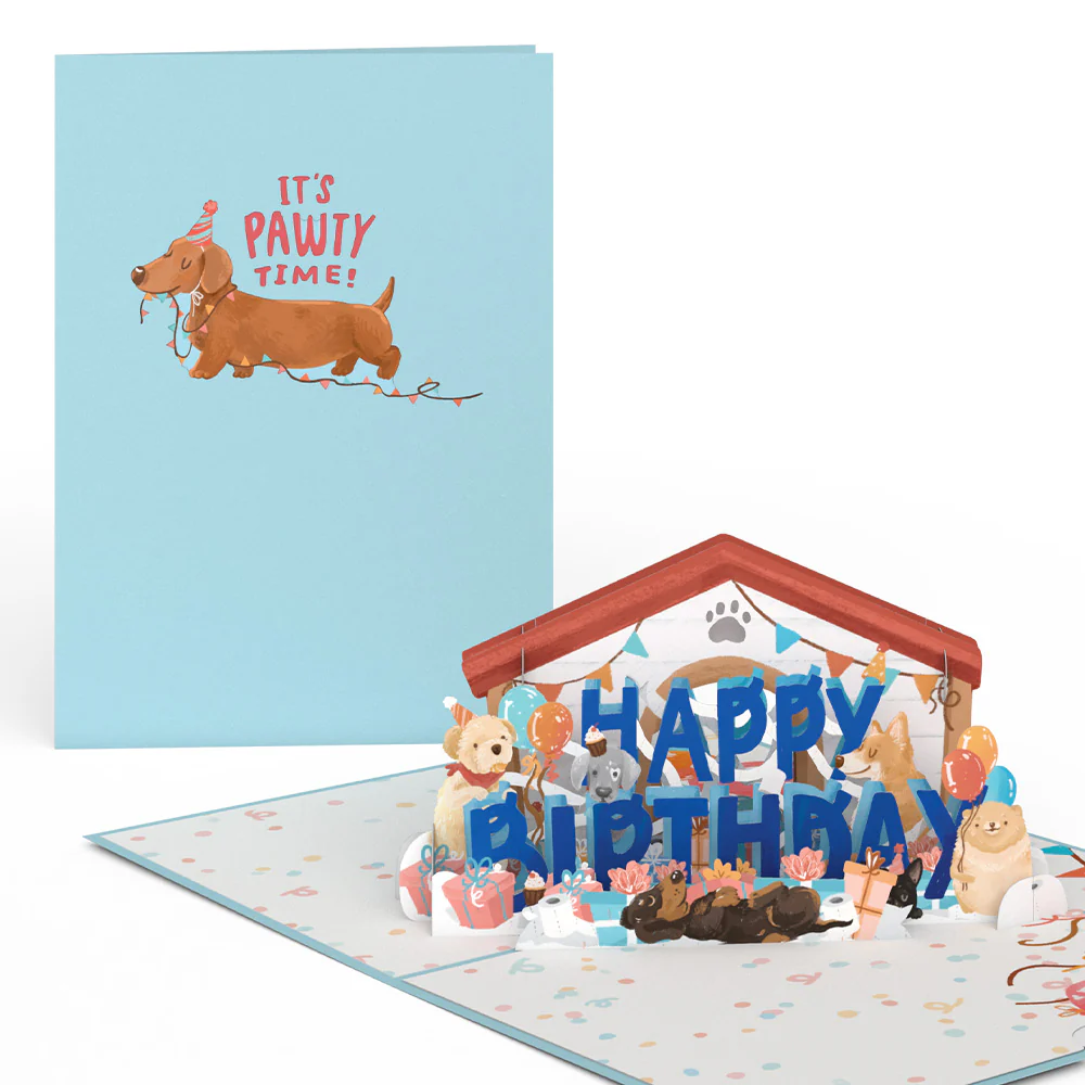 Happy Birthday Dogs Pop-Up Card