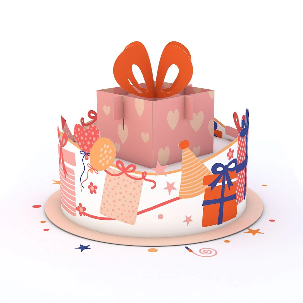Happy Birthday Gift Cake: Paperpop® Card - Image 2