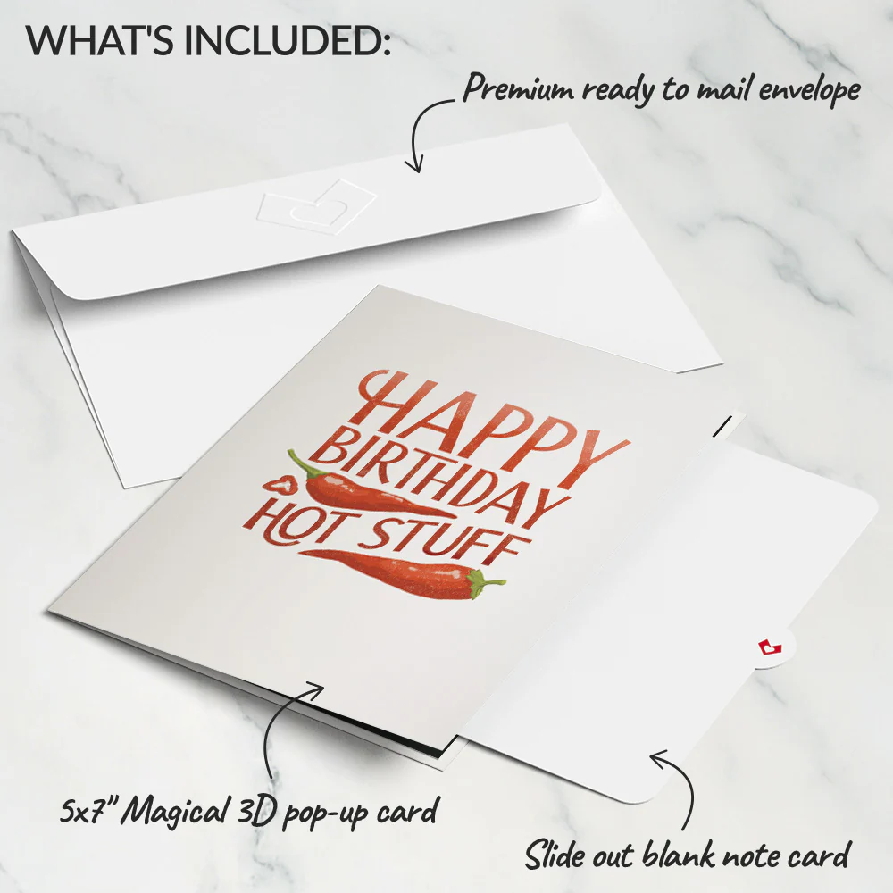 Happy Birthday Hot Stuff Pop-Up Card - Image 5