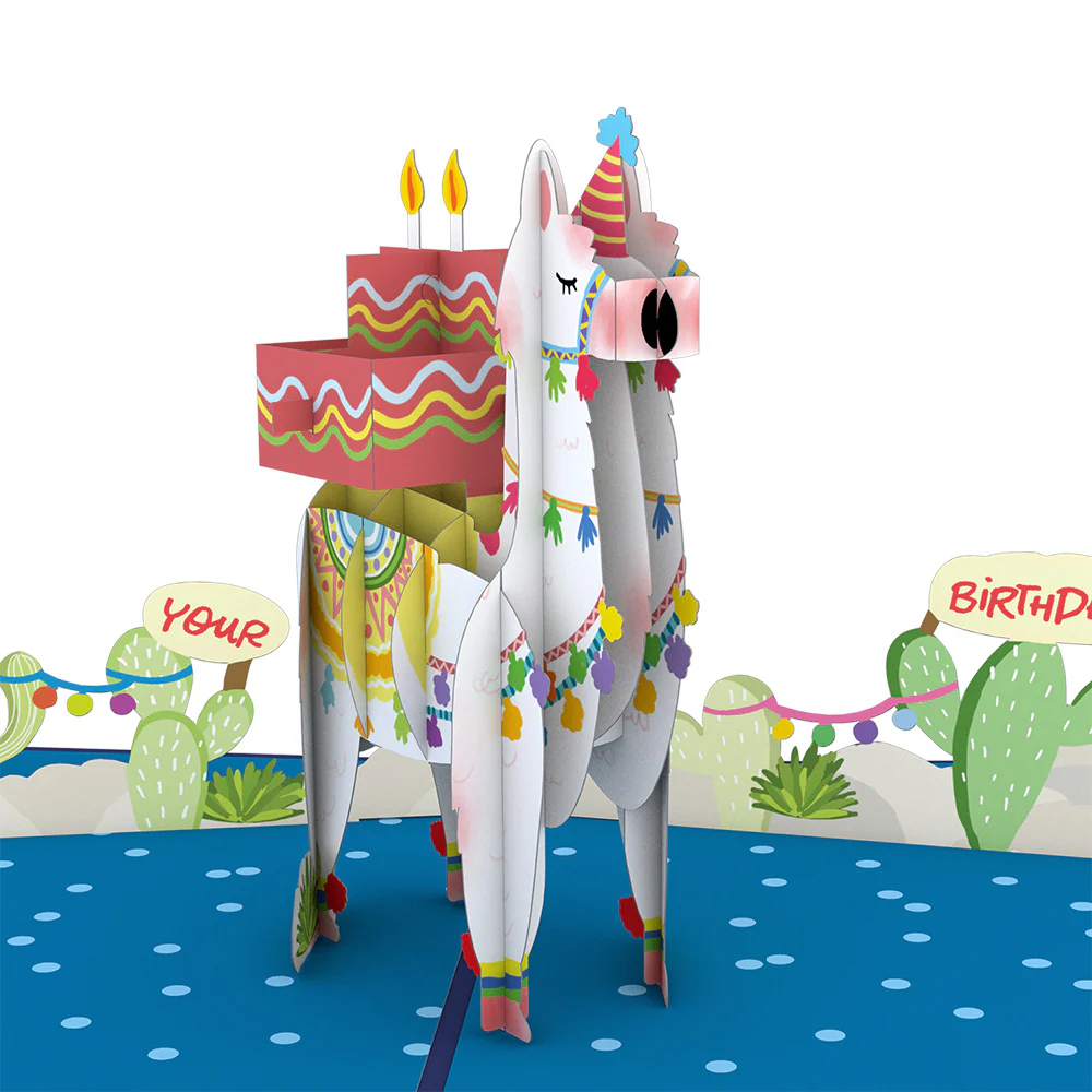 Happy Birthday Llama Pop-Up Card - Image 2