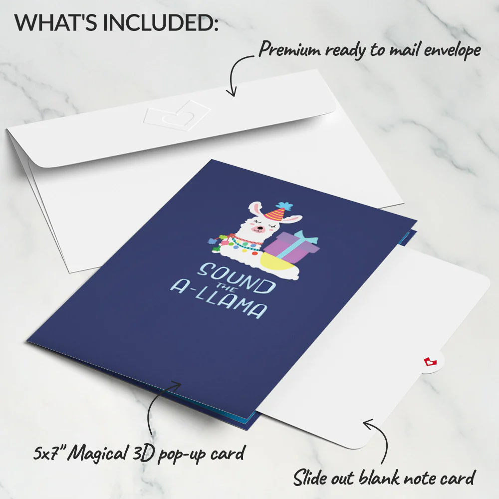 Happy Birthday Llama Pop-Up Card - Image 5