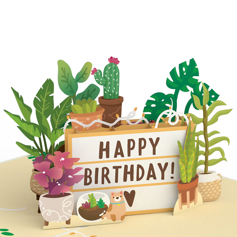 Happy Birthday Plants Pop-Up Card - Image 2
