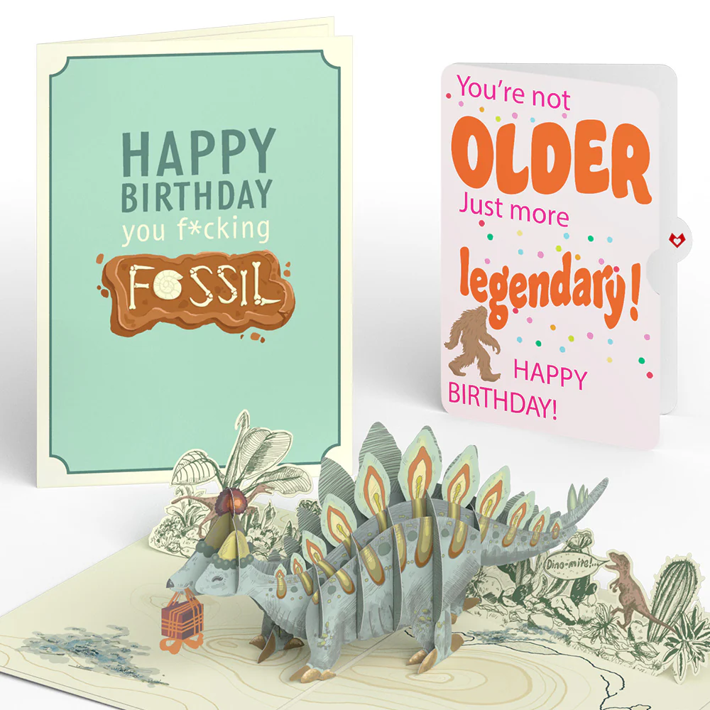 Happy Birthday You F*cking Fossil Pop-Up Card and Not Older Just More Legendary Sentiment Set